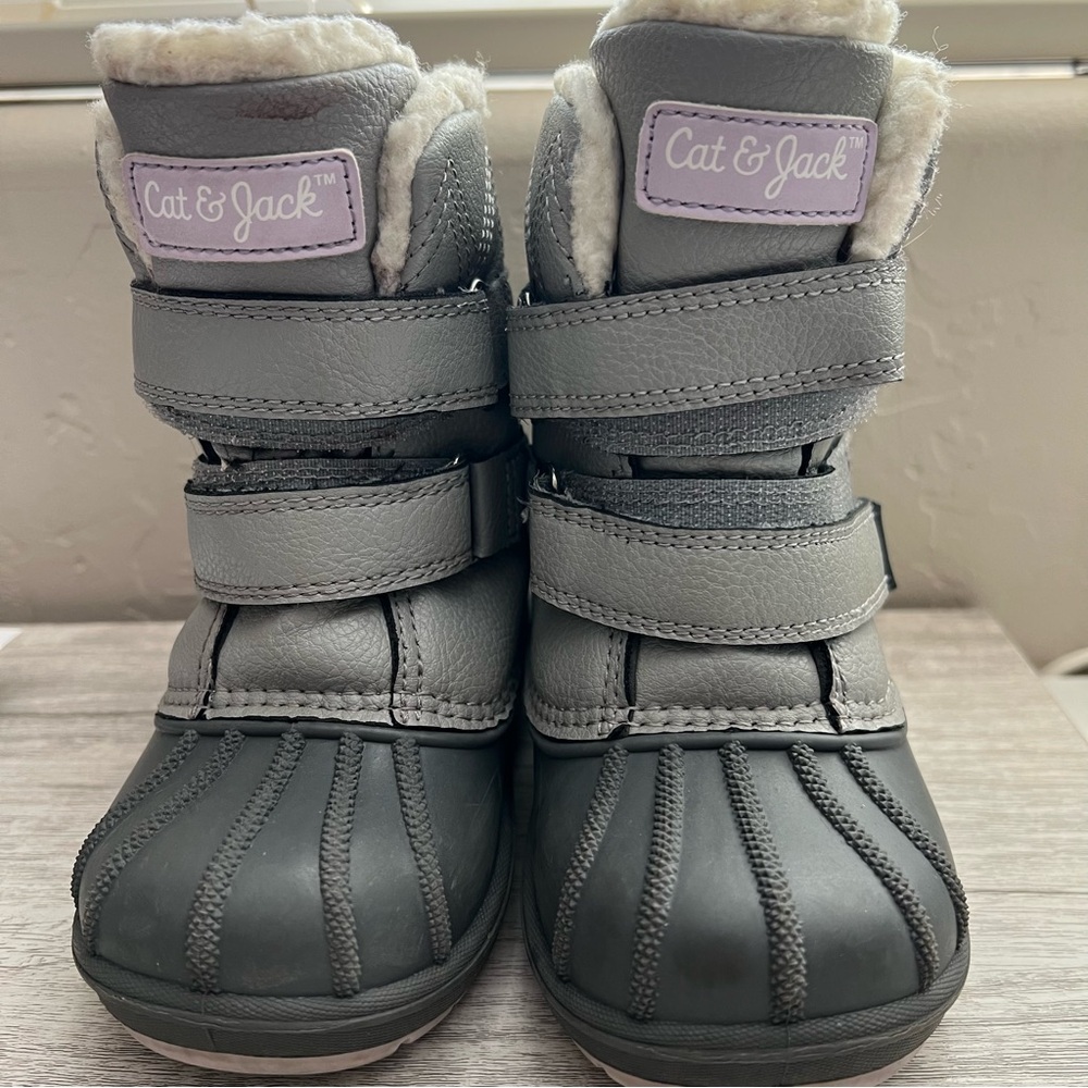 Cat & Jack | Snow Boots | Toddler Size 7 | Gray and Purple | Waterproof